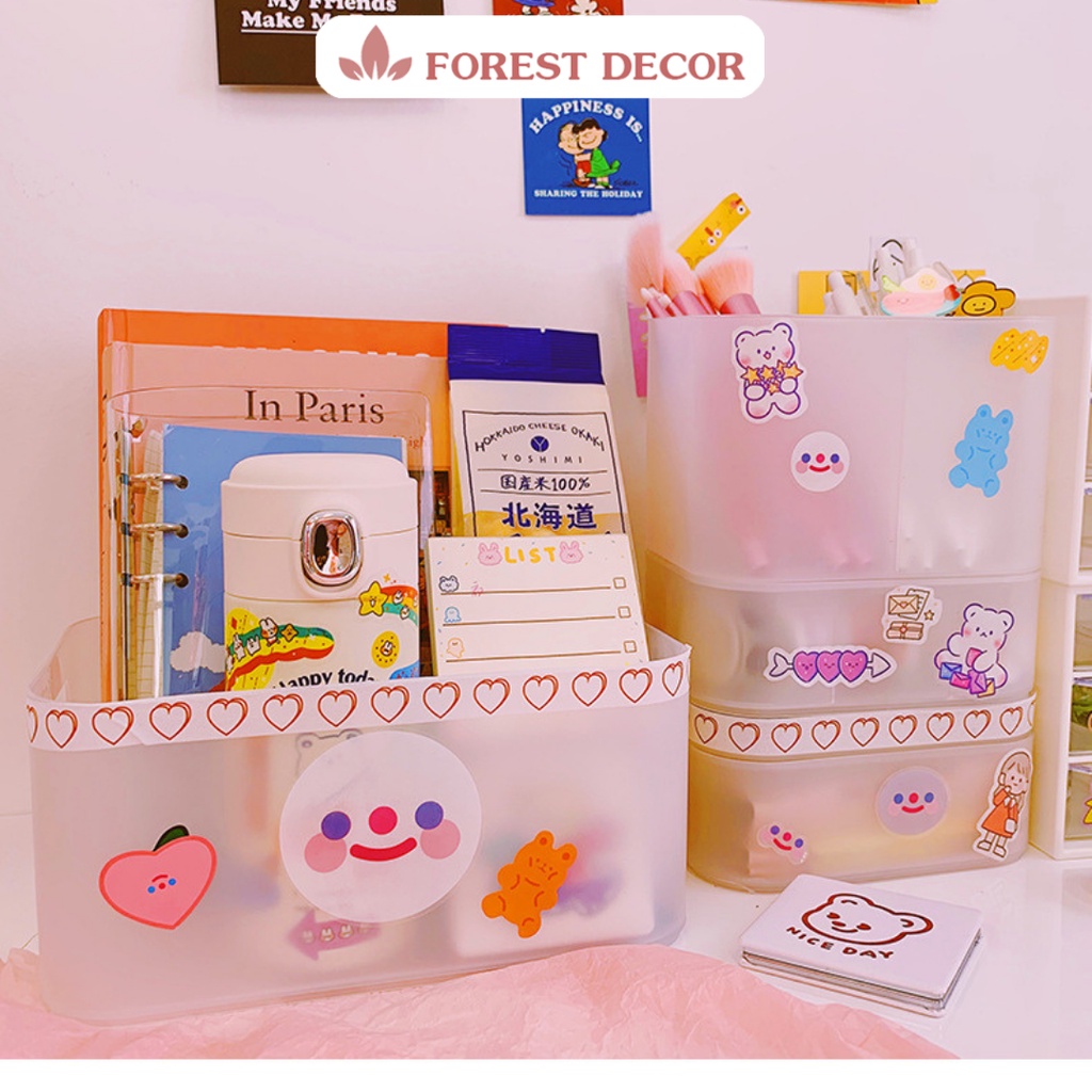 Hộp nhựa đựng đồ đa năng trong suốt có nắp FD013 (tặng kèm sticker)