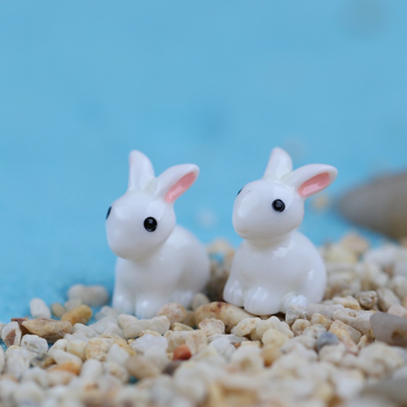 Bộ 2 Đồ trang trí Thỏ Mini Trang Trí Sân Vườn
