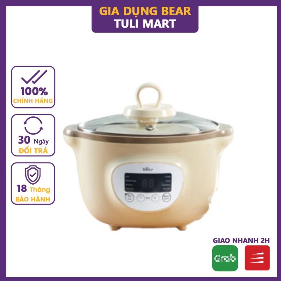 Nồi nấu chậm Bear 1.6L bản quốc tế nấu cháo, ninh, hầm có tính năng hẹn giờ và giữ nhiệt Gia dụng Bear Tuli Mart