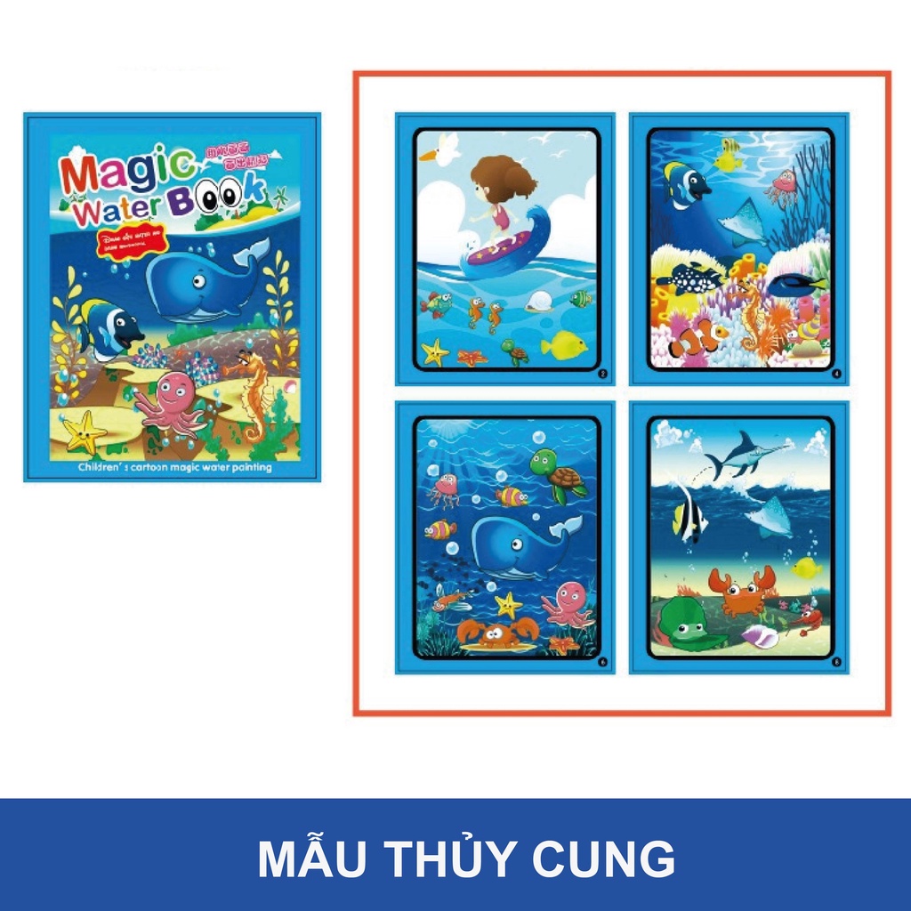 Tranh tô màu cho bé tự xoá thần kỳ nhiều chủ đề Leboo Kids, tái sử dụng nhiều lần quà tặng cho bé trai bé gái