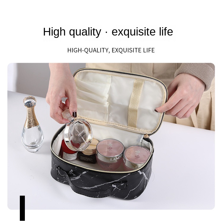 Túi Đựng Mỹ Phẩm Chống Thấm Nước Họa Tiết Đá Cẩm Thạch Xinh Xắn Tiện Lợi