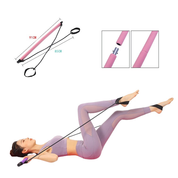 Thanh Tập Pilates Có Dây Kháng Lực Tập Tay Lưng Ngực Mông Chân Đùi Toàn Thân