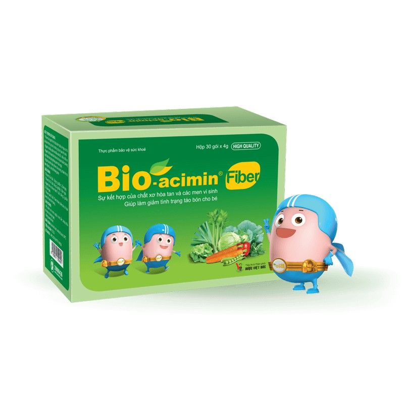 BIO ACIMIN FIBER bổ sung chất xơ dành riêng cho trẻ táo bón, hộp 30 gói