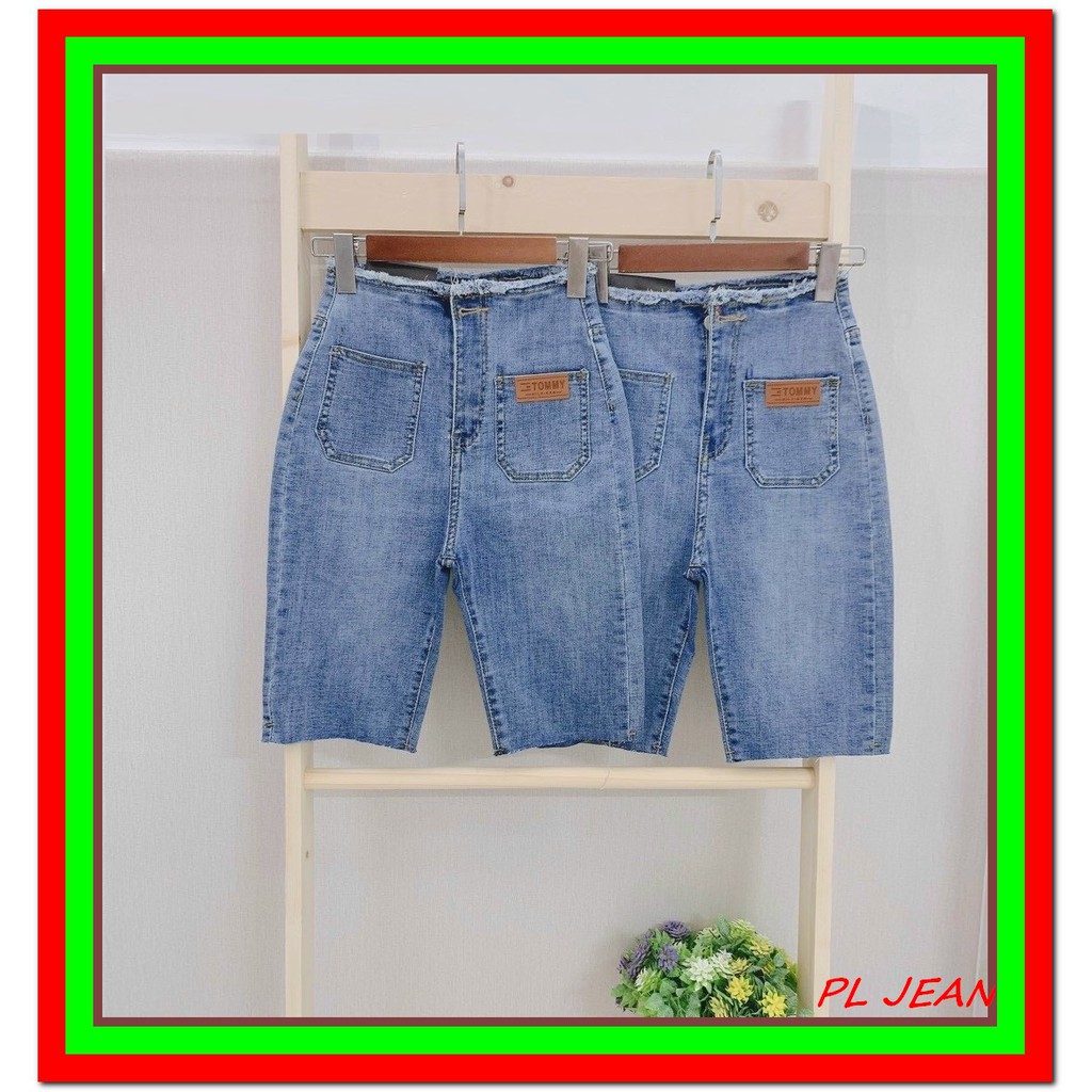 Quần jean nữ LỬNG TÚI BẦU LƯNG TUA RUA siêu đẹp màu xanh  siêu đẹp -1GG19