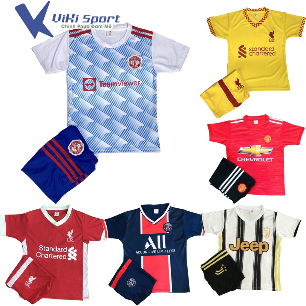 Set Đồ Đá Banh Cho Bé Trai Độ Tuổi Từ 1 Đến 14 Tuổi, Chiều Cao Từ 80cm Đến 140cm- ViKi Sport
