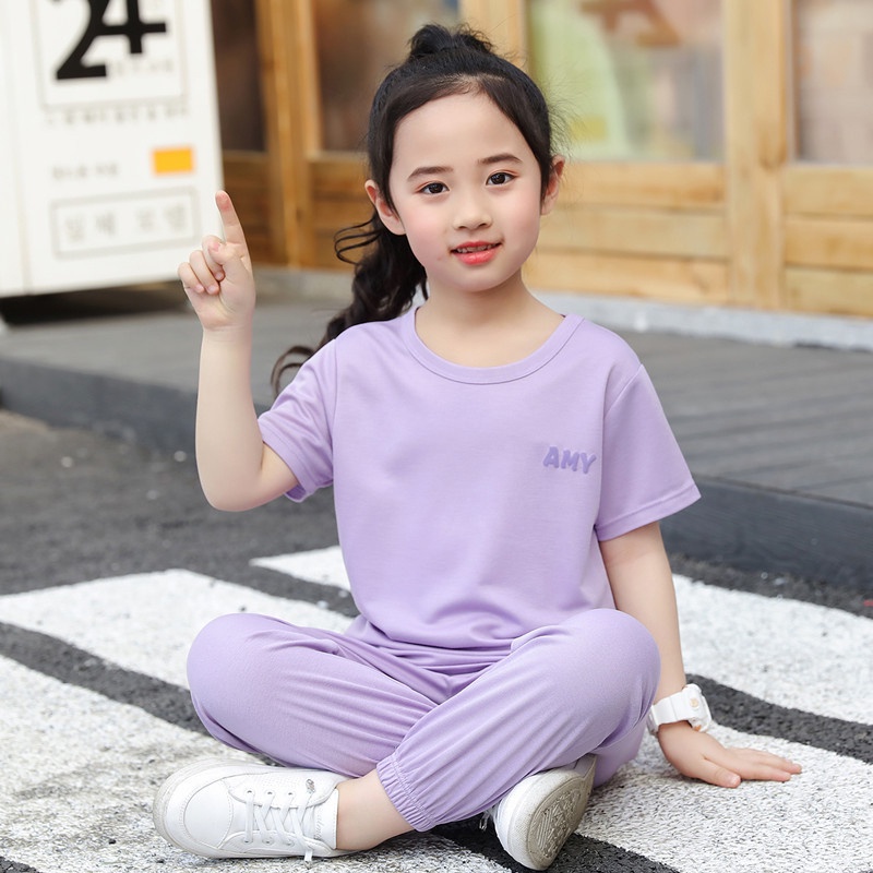 Bộ Đồ Ngủ Cotton Ngắn Tay Xinh Xắn Dành Cho Bé