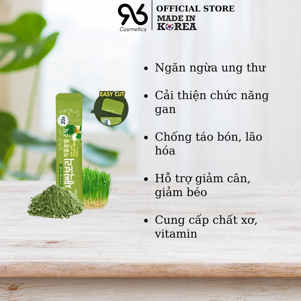 Bột lúa non đẹp da, hỗ trợ giảm cân, cung cấp chất xơ, vitamin và chống lão hóa Golden Herb 100 gói cao cấp Hàn