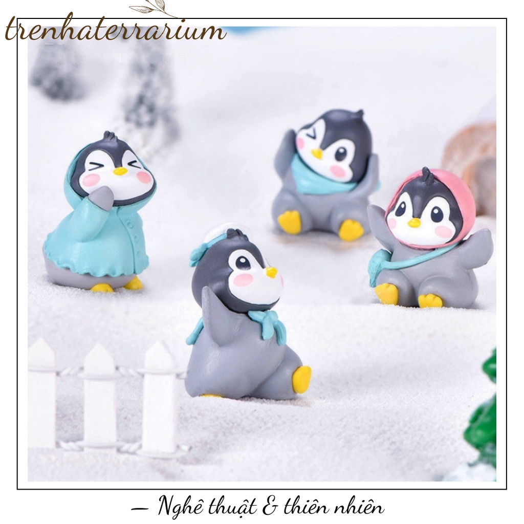 Tiểu cảnh vui vẻ chim cánh cụt vi cảnh tự làm bonsai đồ trang trí DIY, terrarium