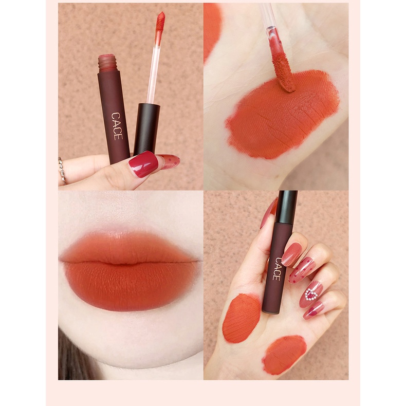 Set 4 son kem lì CACE mềm mịn hình trái tim làm quà tặng lễ tình nhân