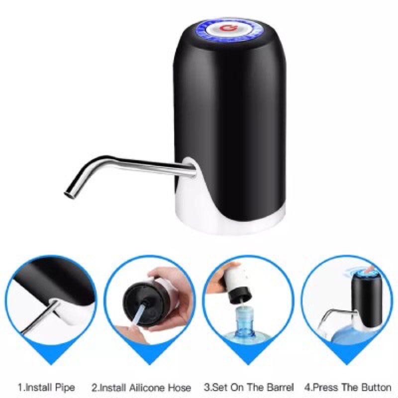 Máy hút nước điện tử cho bình nước khoáng, cổng sạc usb tiện lợi