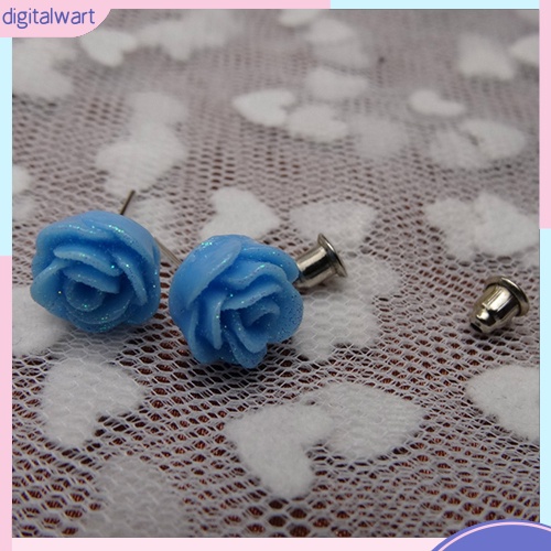 Set 12 Đôi Khuyên Tai Hình Hoa Hồng Xinh Xắn Dành Cho Nữ