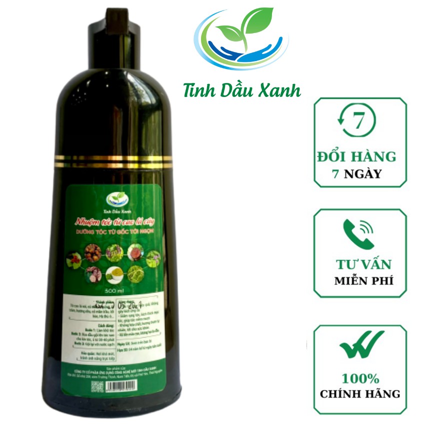 Nhuộm tóc Tinh Dầu Xanh dung tích 500 ml được làm từ cao lá cây