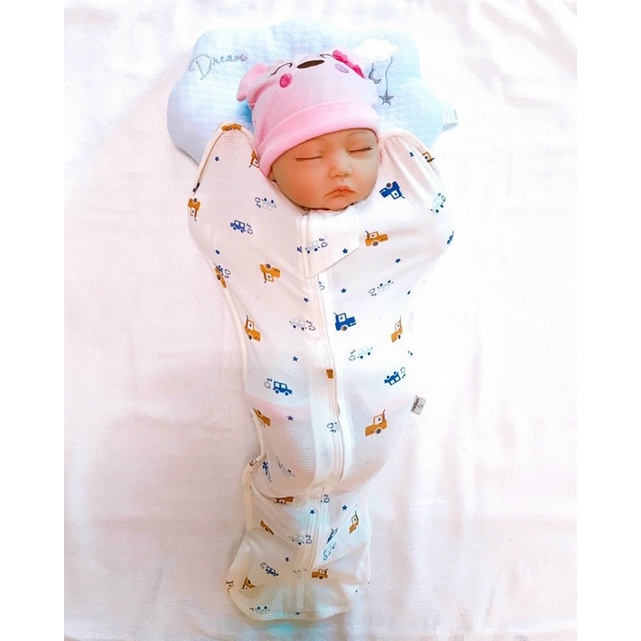 Nhộng Chũn Cho Bé, Kén Ngủ Cho Bé Giúp Bé Ngủ Ngon Tránh Giật Mình Chất Liệu Cotton Sợi Tre Co Giãn