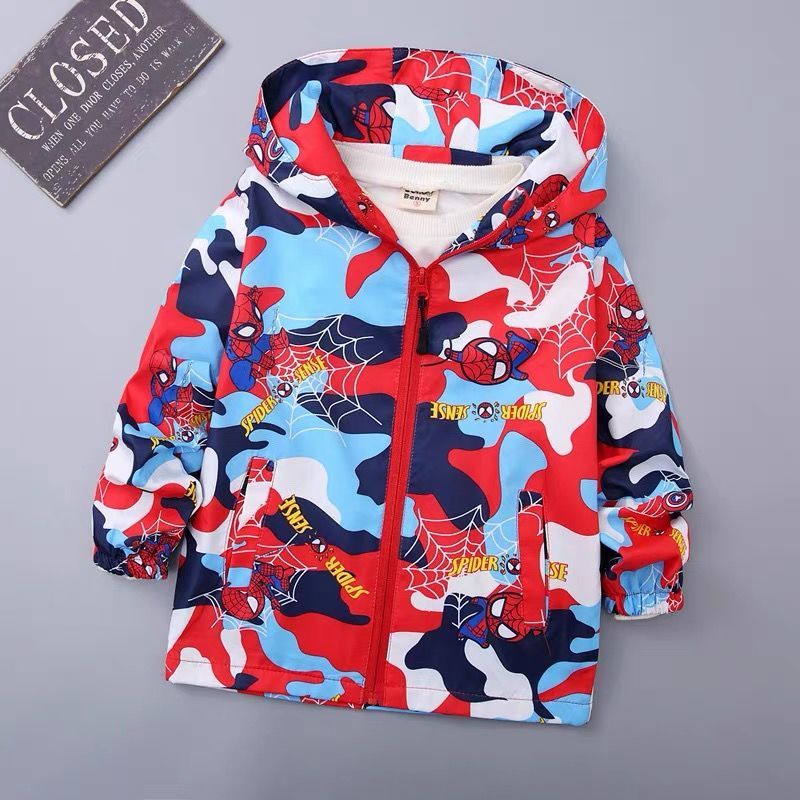 Áo Khoác Hoodie In Hình Người Nhện Cho Bé Trai