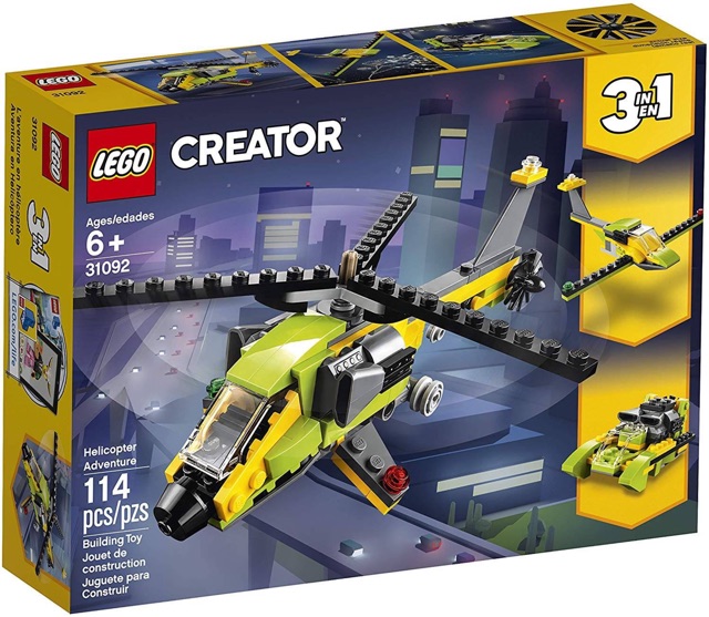 ✈️🛩🚁LEGO Creator 3in1 Helicopter Adventure 31092 Building Kit, 2019 (114 Pieces)