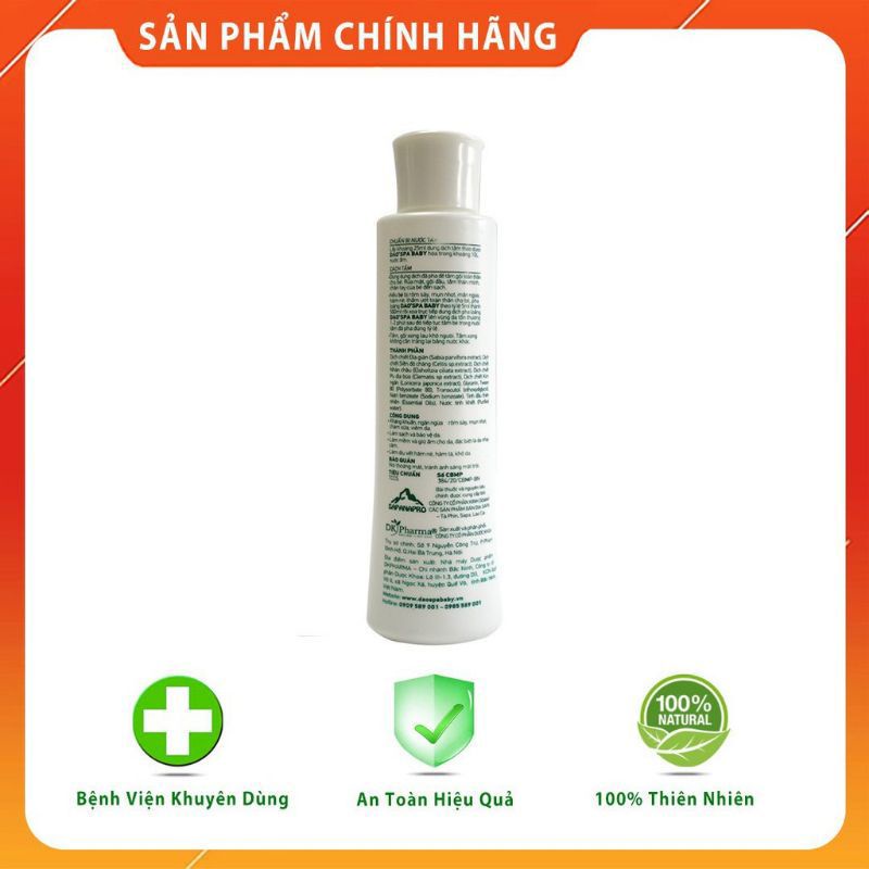 Nước tắm thảo dược trẻ em Dao spa baby (chai 150ml)