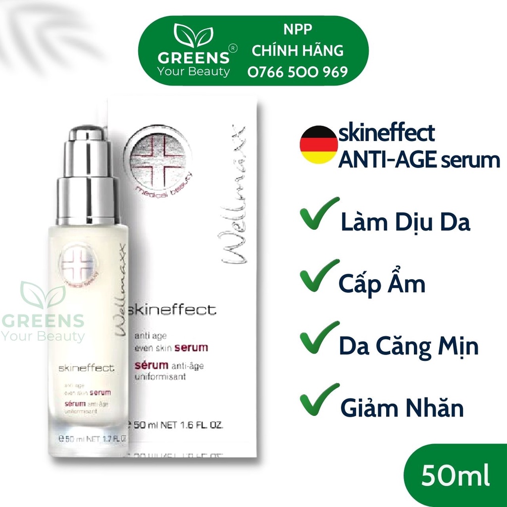 Serum Skineffect Anti-Age WELLMAXX - Làm Dịu Da; Giúp Da Căng Mịn, Đàn Hồi; Mờ Nếp Nhăn | Greens Beauty