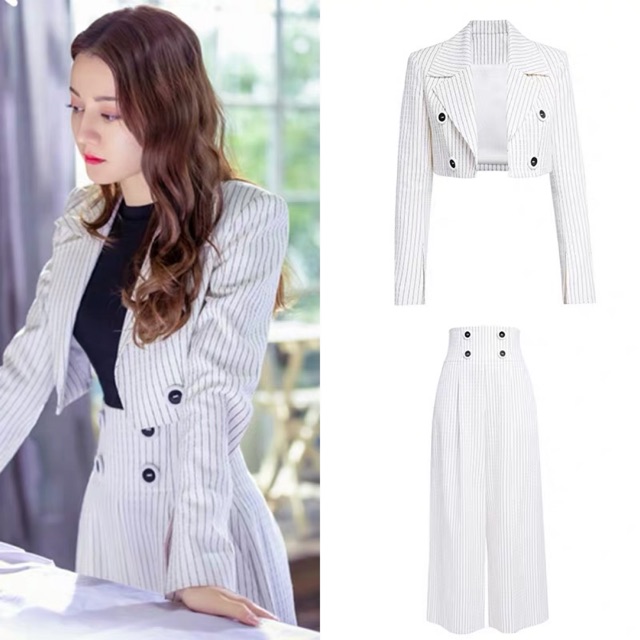 Set đồ vest dài Địch Lệ Nhiệt Ba