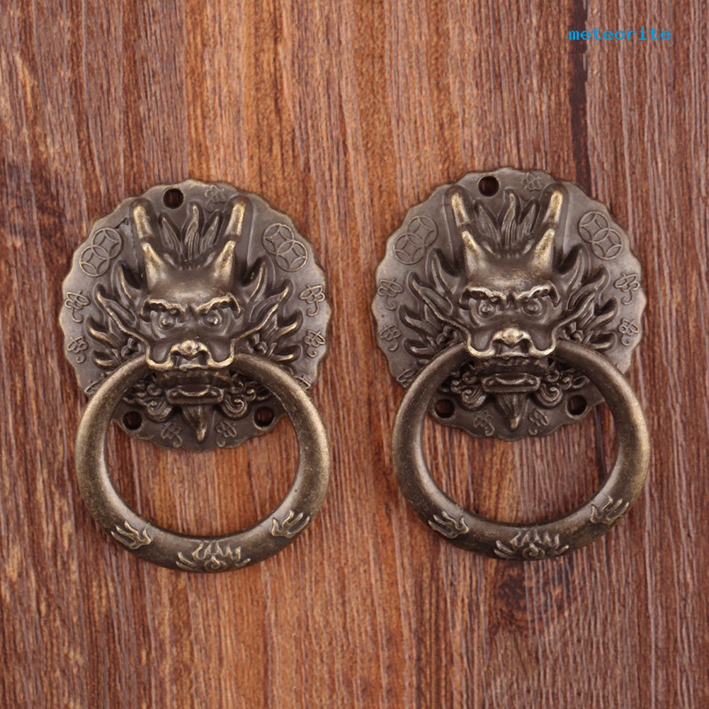 Bộ 2 Tay Nắm Ngăn Kéo Tủ Hình Đầu Rồng Phong Cách Vintage Độc Đáo