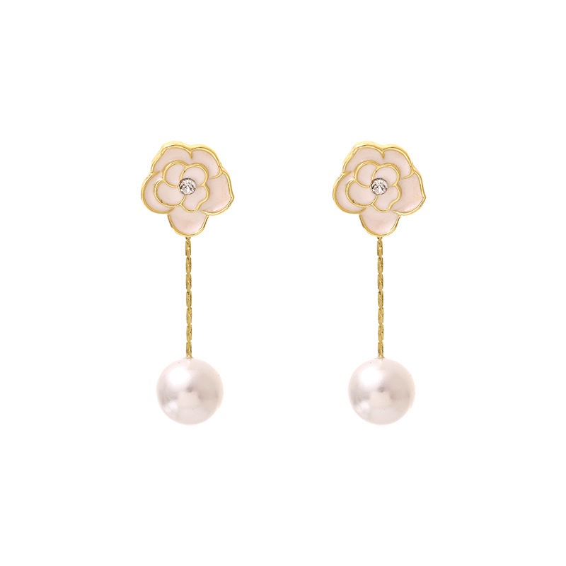 Bông Tai Mạ Bạc 925 Đính Ngọc Trai Sang Trọng Phong Cách Retro Hàn Quốc 2022