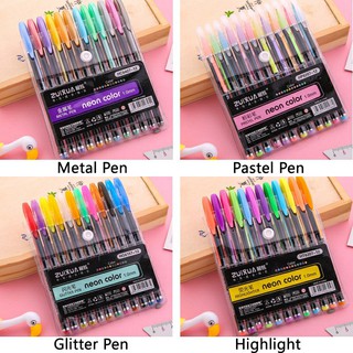 1 set (gồm 12 cây) bút mực gel NEON COLOR nhiều màu tiện dụng