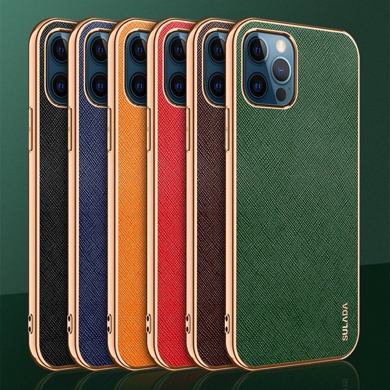 Ốp lưng da xước Iphone Xs Max, 11, 11 Pro Max, 12, 12 Pro, 12 Pro Max - Hàng chính hãng Sulada