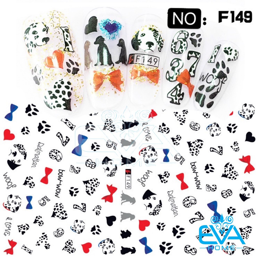 Decal Dán Móng Tay 3D Nail Sticker Hoạ Tiết Hoạt Hình Chó Đốm Dalmatian F149