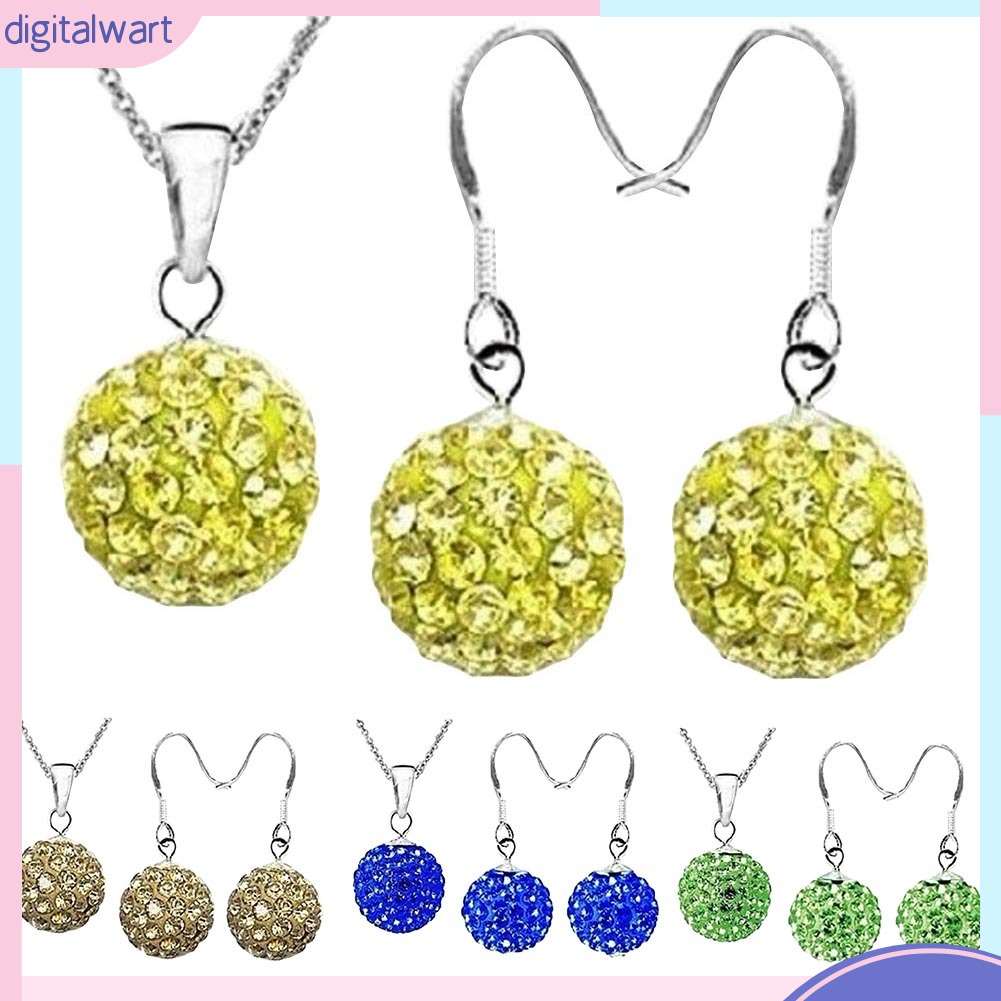 Set 2 Vòng cổ Và Đôi Khuyên Tai Đính Đá Thời Trang Thanh Lịch Dành Cho Nữ