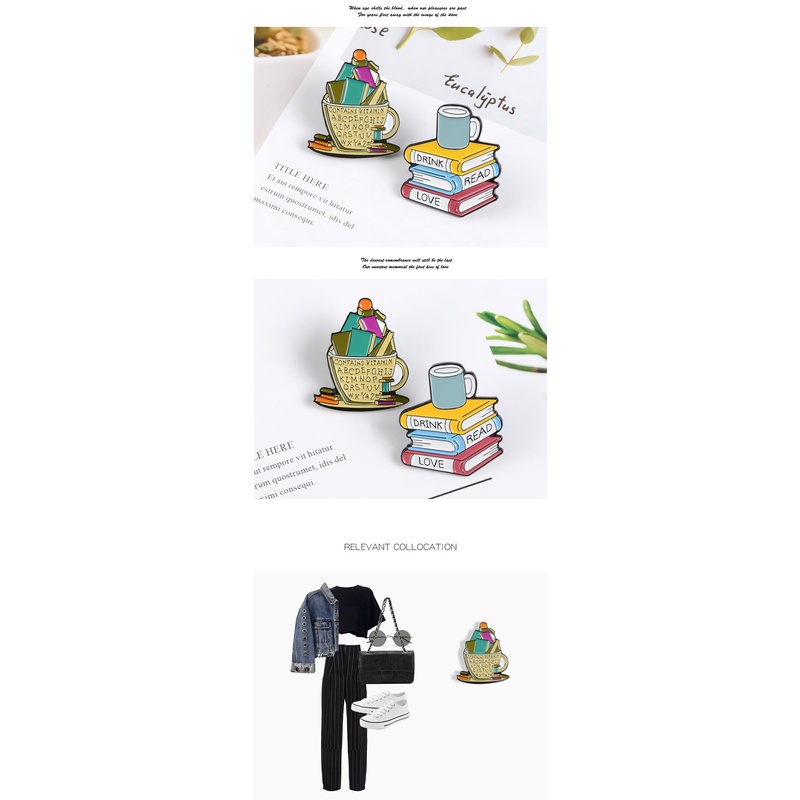 Ghim Cài Áo Hình Quyển Sách Hoạt Hình Vui Nhộn