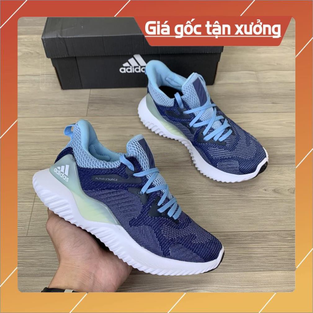 [FreeShip+Giá Hủy Diệt] Giầy Alphabounce xịn sò Full phụ kiện, Giày thể thao nam nữ Sneaker Alphabounce xanh dương