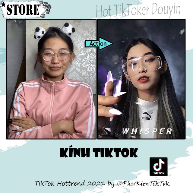 KÍNH NHỰA TIK TOK trong suốt gọng to, đi dường, đi chơi, đi dạo, đi học Hottrend 2021