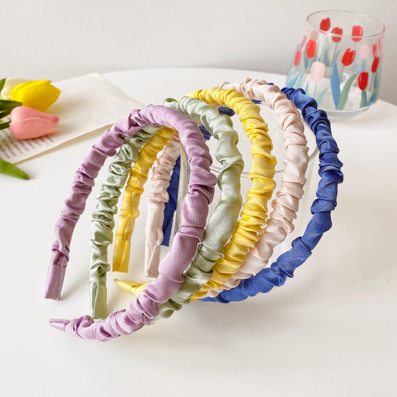 Băng đô cài tóc bằng lụa satin thời trang xinh xắn cho nữ