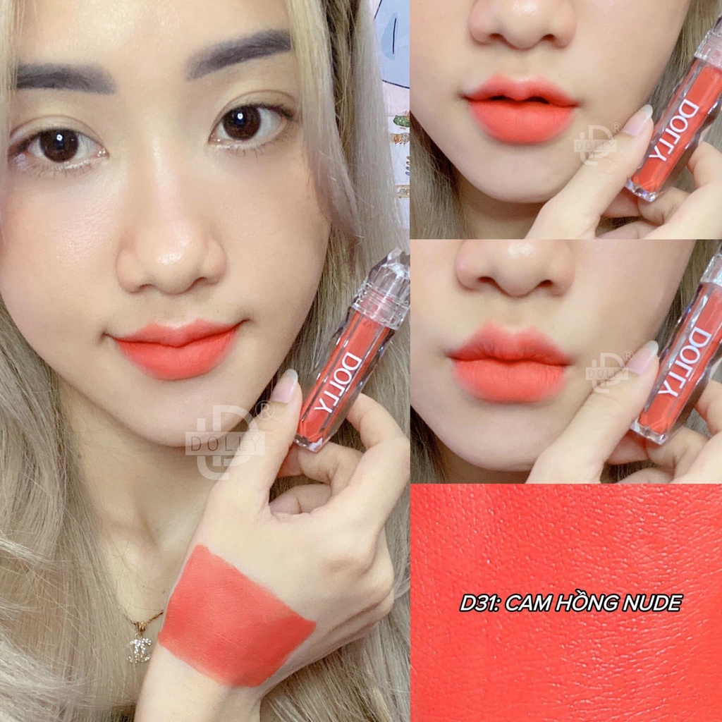 Son Lì Son Kem  DOLLY DIAMOND VELVET Không Chì Cao Cấp Chính Hãng