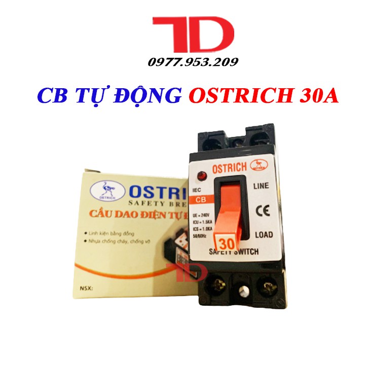 [Mã ELORDER5 giảm 10K đơn 20K] Cầu dao OSTRICH, CB tự động, cầu dao an toàn