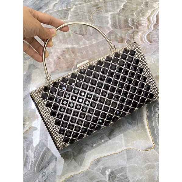 Bóp Đầm Cầm Tay Có Quai Đeo Vai Kết Hạt Thủ Công