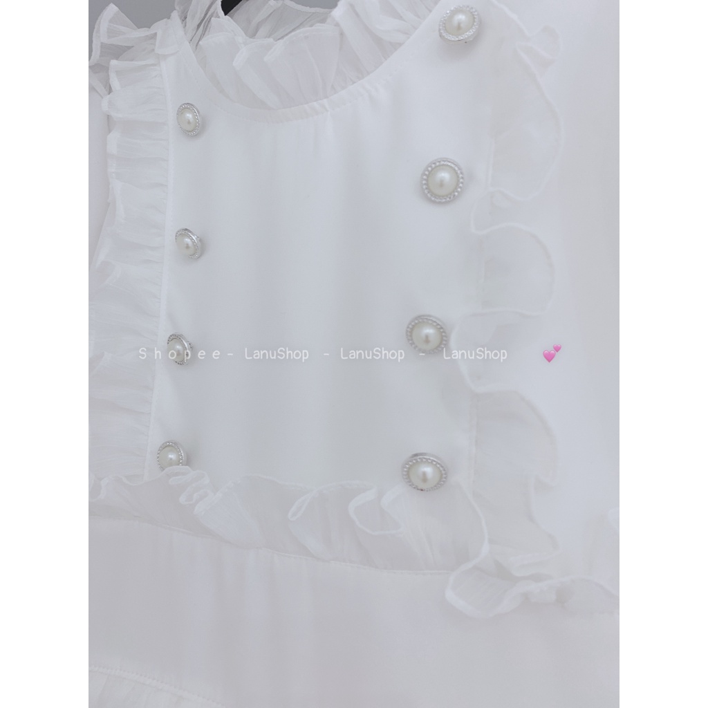 [LanuShop]Đầm pha ren tiểu thư chân váy xoè 2 lớp