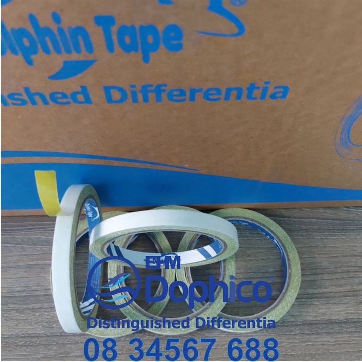 Băng dính 2 mặt vàng thêu bản rộng 10mm – Dùng trong công tác VPP, dán hồ sơ, bao thư, bưu thiếp, hộp quà tặng
