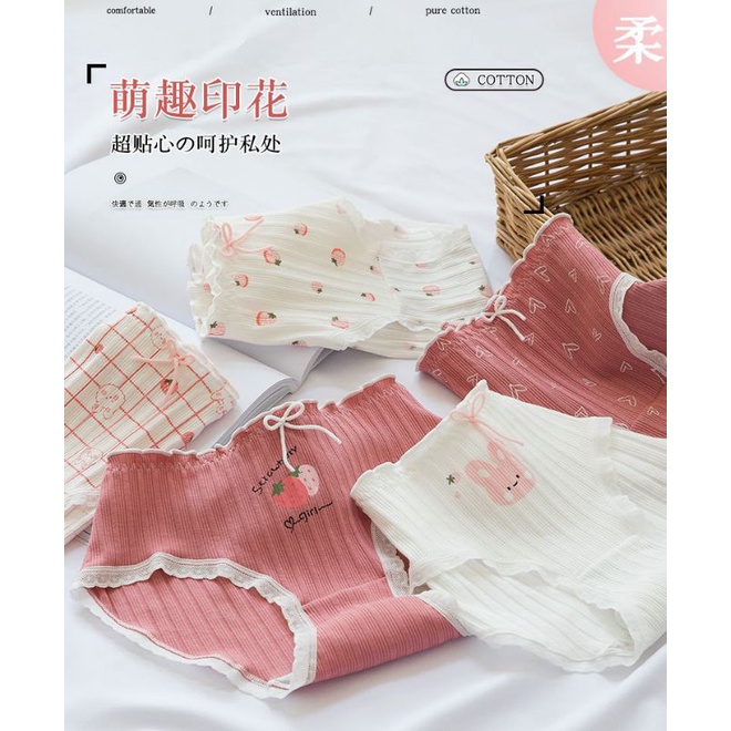 [CHE TÊN 100%] Quần Lót Nữ Dâu Thỏ Cute LMD31 Quần Chíp Chất Cotton Quảng Châu Cao Cấp Sexy Xịn Đẹp Lamodu Shop | BigBuy360 - bigbuy360.vn