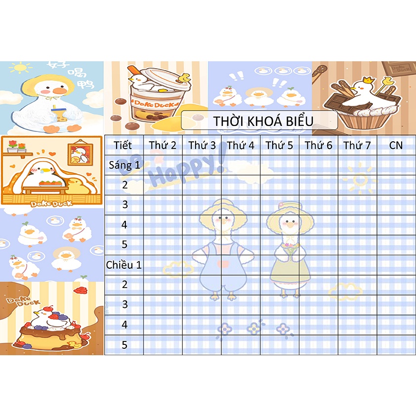 Thời Khoá Biểu vịt dake duck TKB65 khổ A5