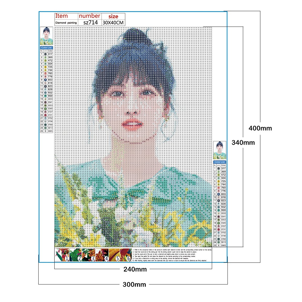 Bộ tranh đính đá 5D hình nhóm nhạc TWICE DIY