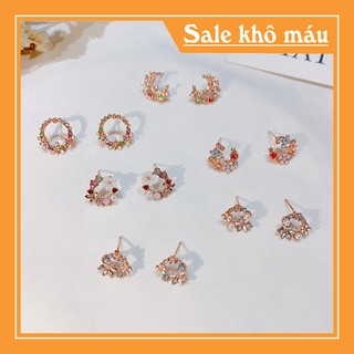 Khuyên tai nữ 💥 XẢ HÀNG💥 chân bạc, không kích ứng, không hoen ghỉ (nhiều mẫu))