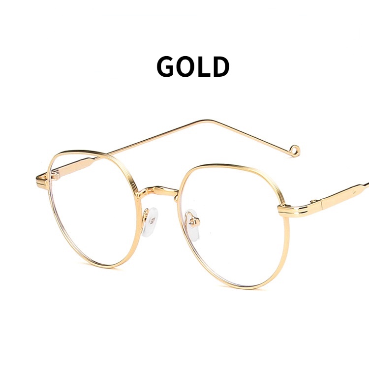 Kính mắt gọng kim loại có thể thay tròng phong cách retro thời trang 2021 cho nữ
