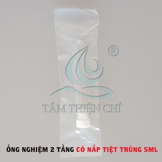 Ống nghiệm 5ml nhựa PS có nắp không nhãn TIỆT TRÙNG túi 1 cái
