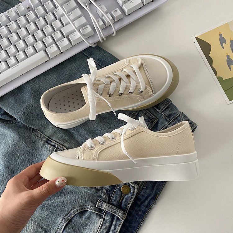 Giày Thể Thao Vải Canvas Đế Thấp Buộc Dây Trẻ Trung Hợp Thời Trang Cho Nữ | BigBuy360 - bigbuy360.vn