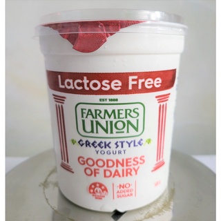[Hộp ĐỎ 500g - LACTOSE FREE] SỮA CHUA KHÔNG ĐƯỜNG KIỂU HY LẠP [Australia] FARMES UNION (halal) (nw5)