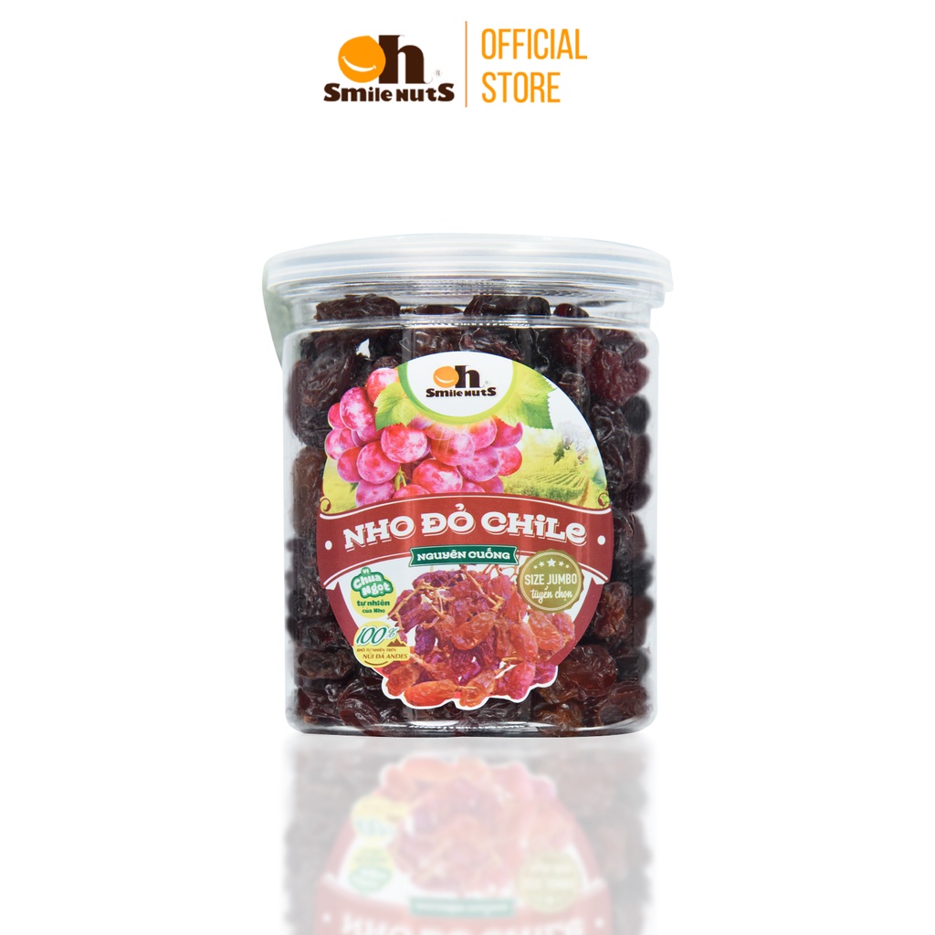 Nho khô đỏ cuống Chile Smile Nuts hộp 265g