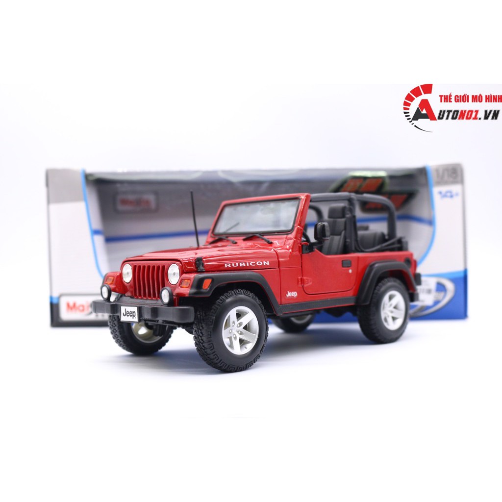 MÔ HÌNH XE JEEP RUBICON KHÔNG MUI RED 1:18 MAISTO 5394