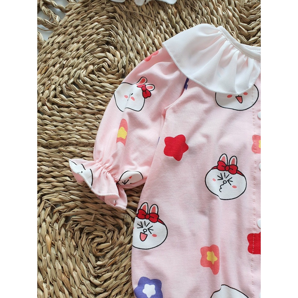 Đồ bộ dài liền thân cho bé sơ sinh tới 13kg TẶNG MŨ+ GIÀY VẢI