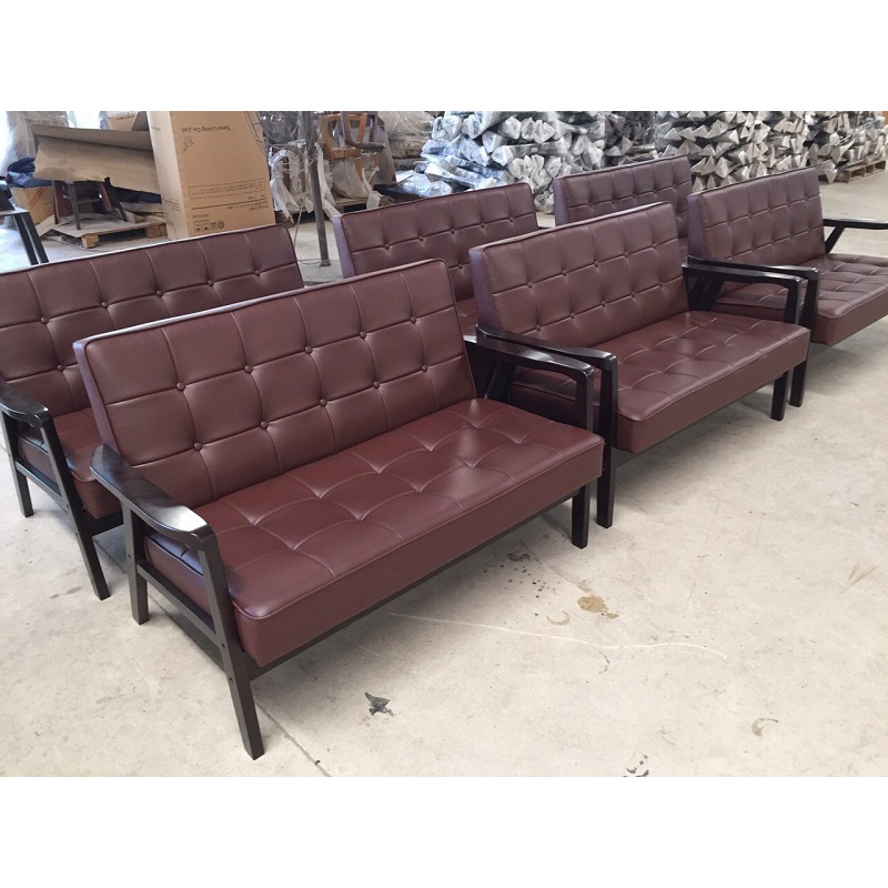 Ghế sofa đôi khung gỗ bọc simili / vải hw106 / hw104