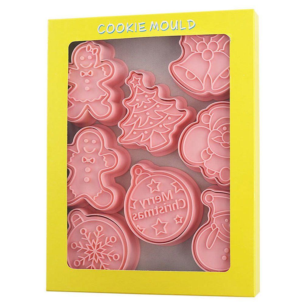 Set 8 Khuôn Làm Bánh Quy Hình Ông Già Noel / Bông Tuyết Bằng Nhựa